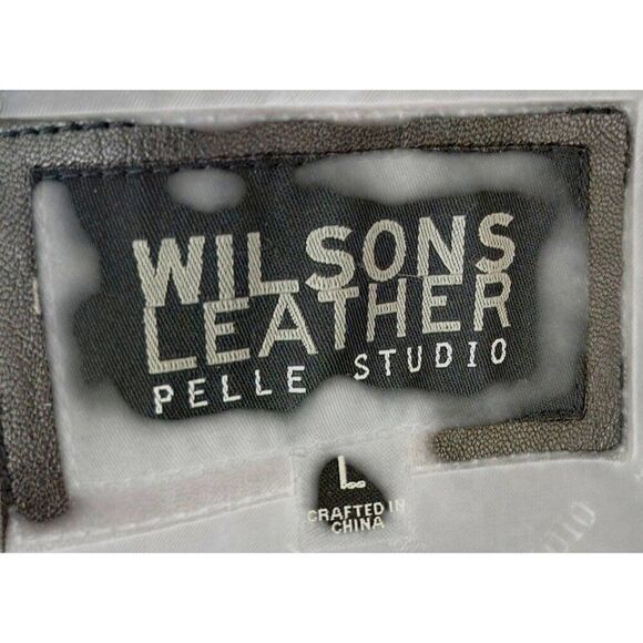 Vintage Y2K Wilsons Structured Leather Blazer Jacket Jewel Buttons Womens Size L - Picture 7 of 9